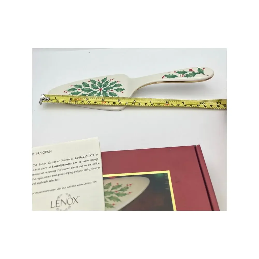 Lenox Holiday Holly Berry Dessert Server NIB
